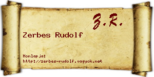 Zerbes Rudolf névjegykártya
